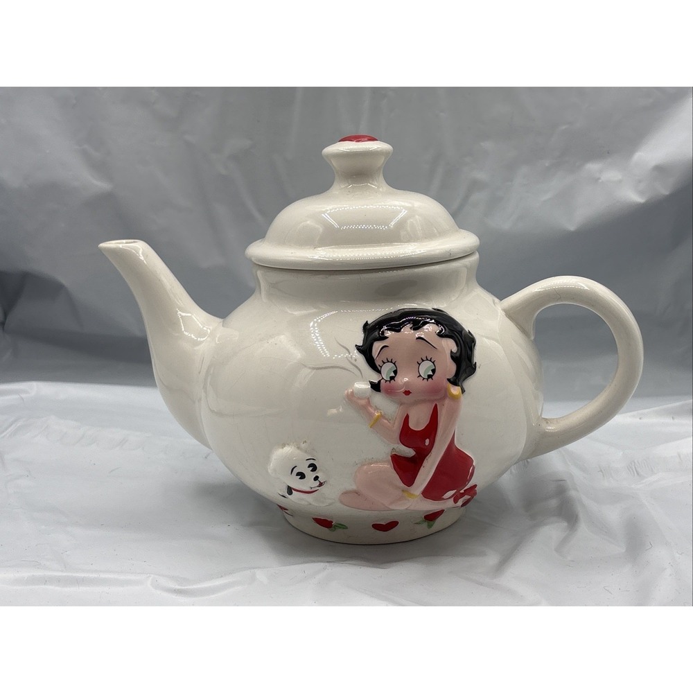 Vintage Betty Boop and Pudgy Ceramic Teapot 2002 King Features Syndicate